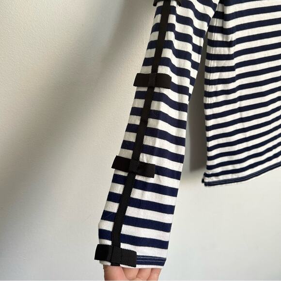 Kate Spade Striped Long Sleeve Top Blue White - Picture 8 of 8
